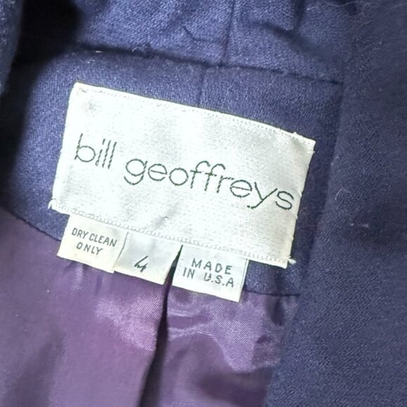 Bill Geoffrey’s Vintage Navy with Burgandy Trim and Buttons Coat Dress Sz 4 - Picture 8 of 8